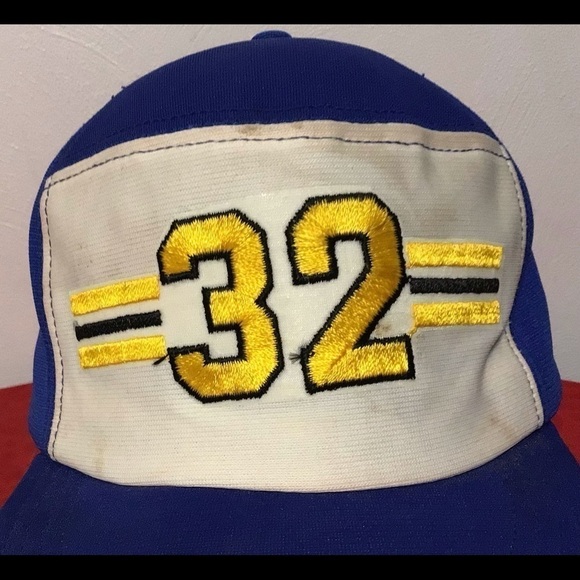 VINTAGE #32 Snapback Hat White/Blue/Gold Cap USA - Picture 2 of 8